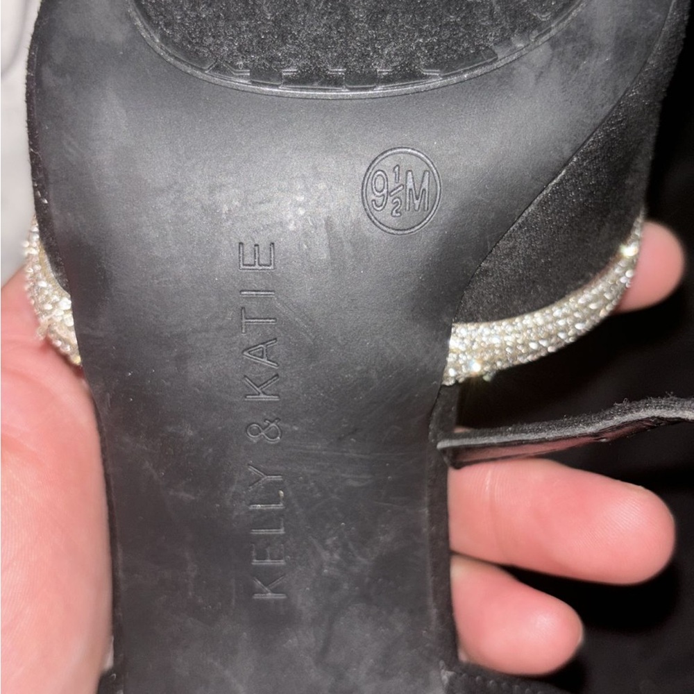 Kelly & Katie Black Heels with Silver Accents